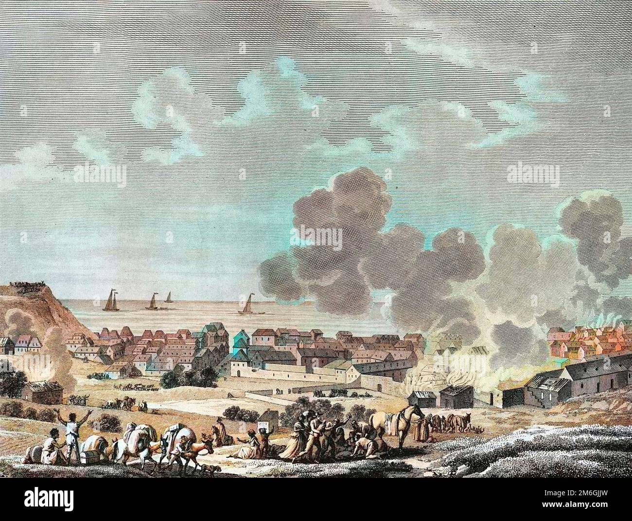 Revolution francaise a l'etranger L'incendie du Cap Francais a Haiti