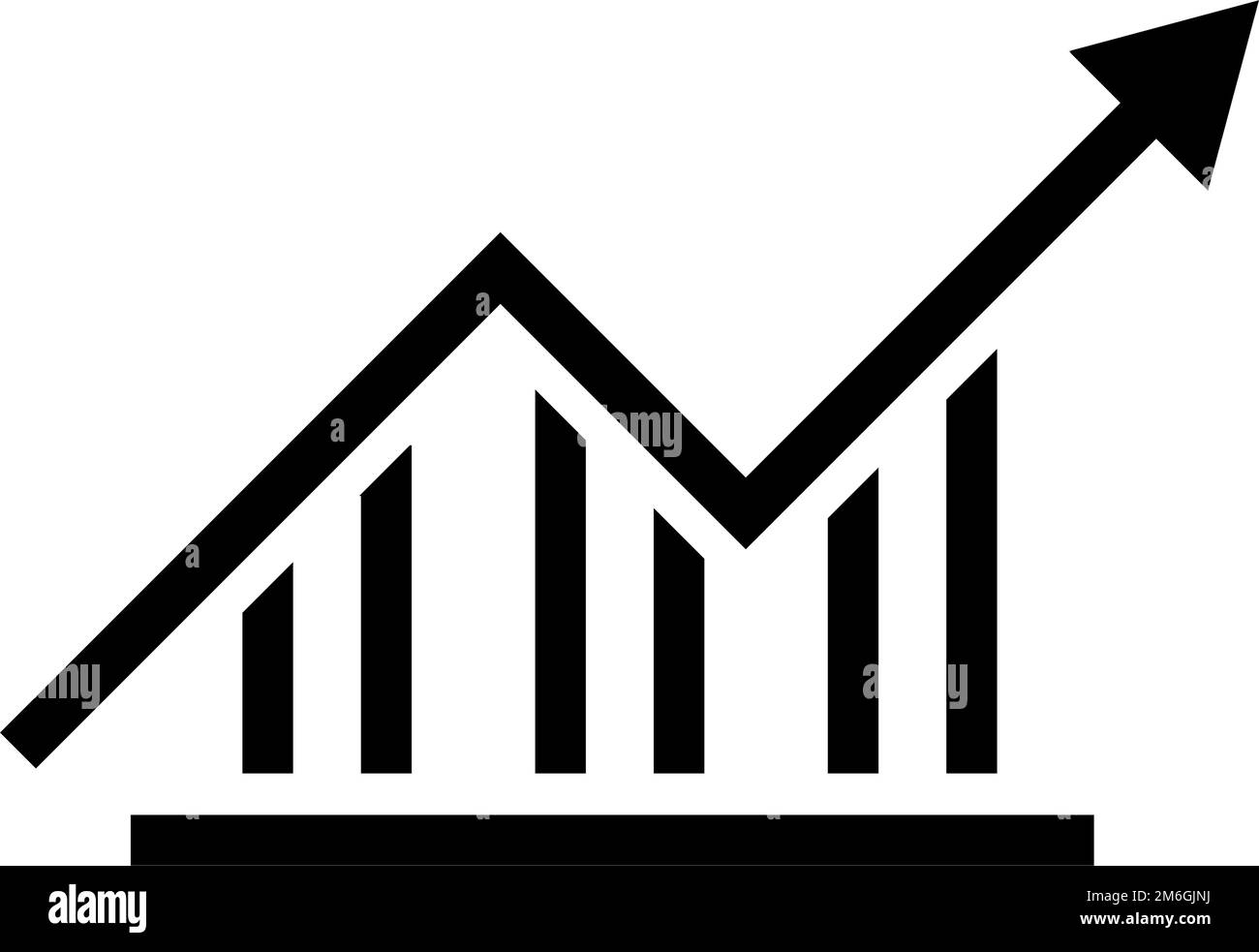 Growing bar graph icon. Data statistics icon. Editable vector. Stock Vector