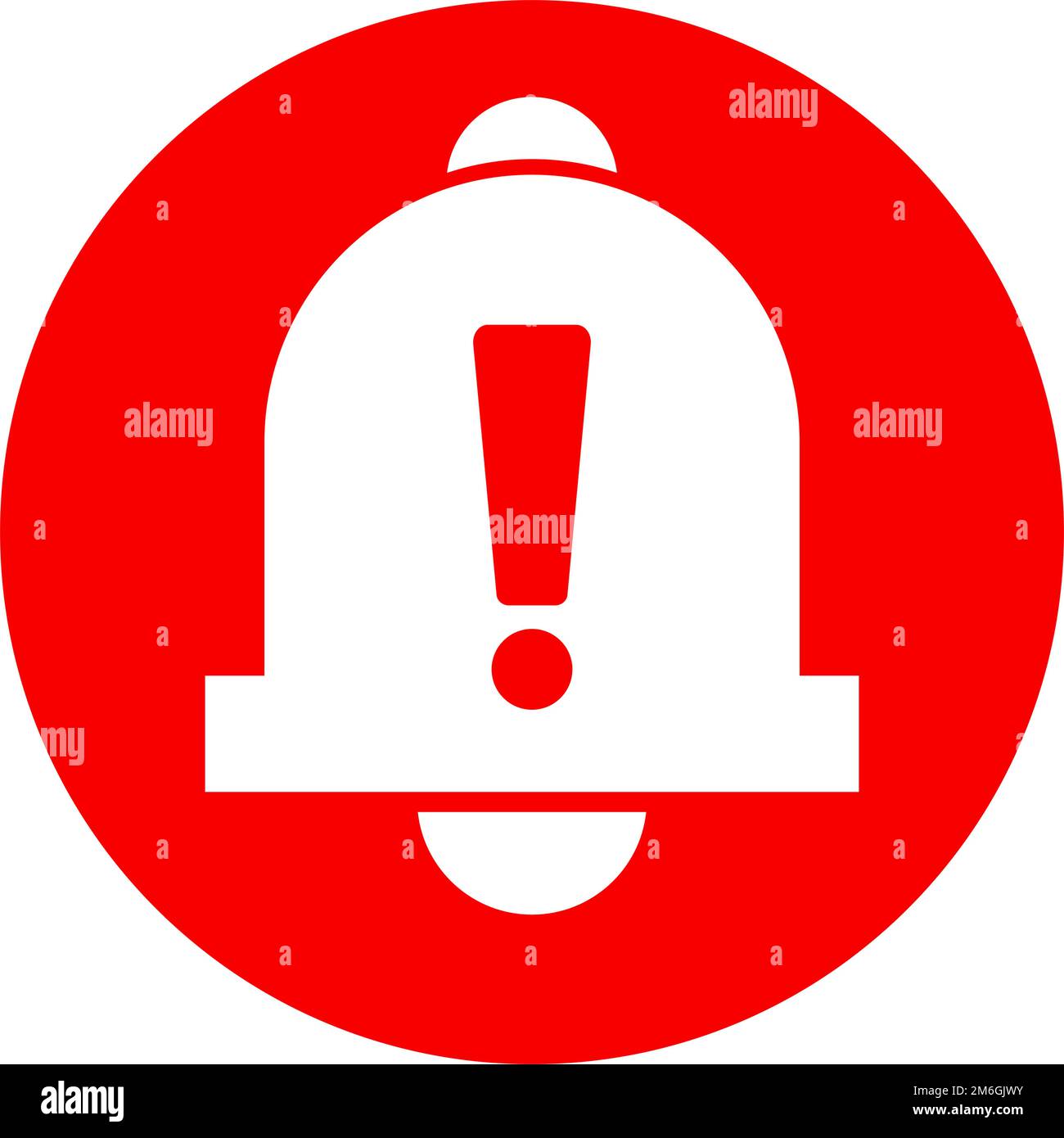 Emergency alert bell icon. Warning and danger sign. Bell and exclamation. Editable vector Stock