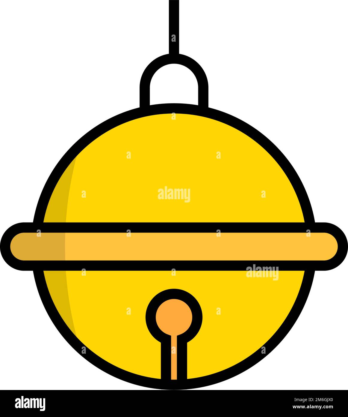 Christmas Jingle Bell Icon. Round bell icon. Notification and reminder. Editable vector. Stock Vector