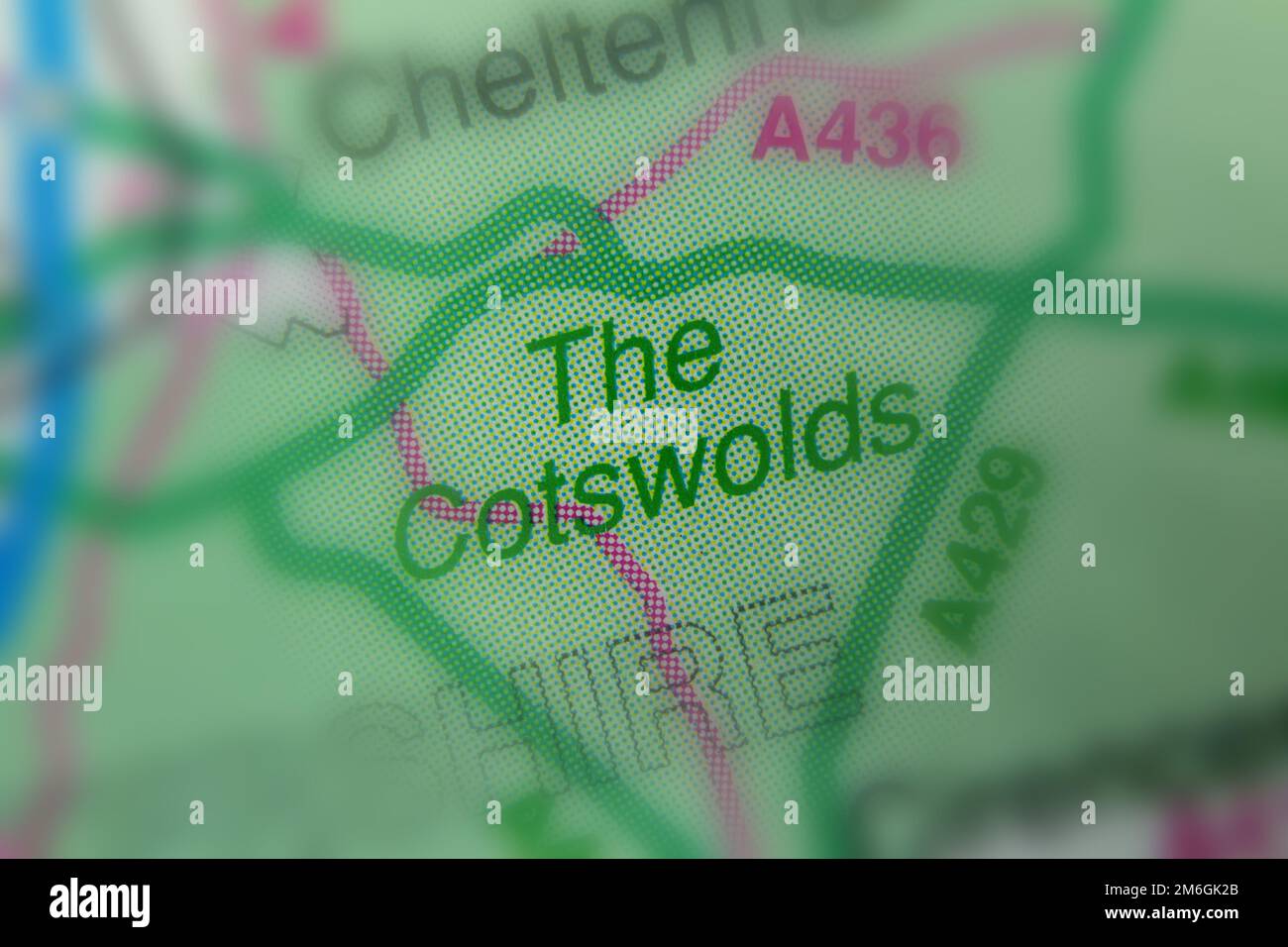 The Cotswolds, United Kingdom atlas map town name Stock Photo Alamy