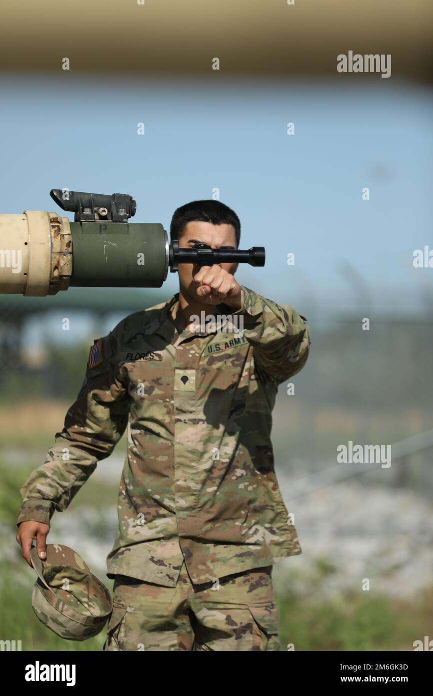 U.S. Army Spc. Arath Flores, tank loader, from 2nd Squadron, 11th