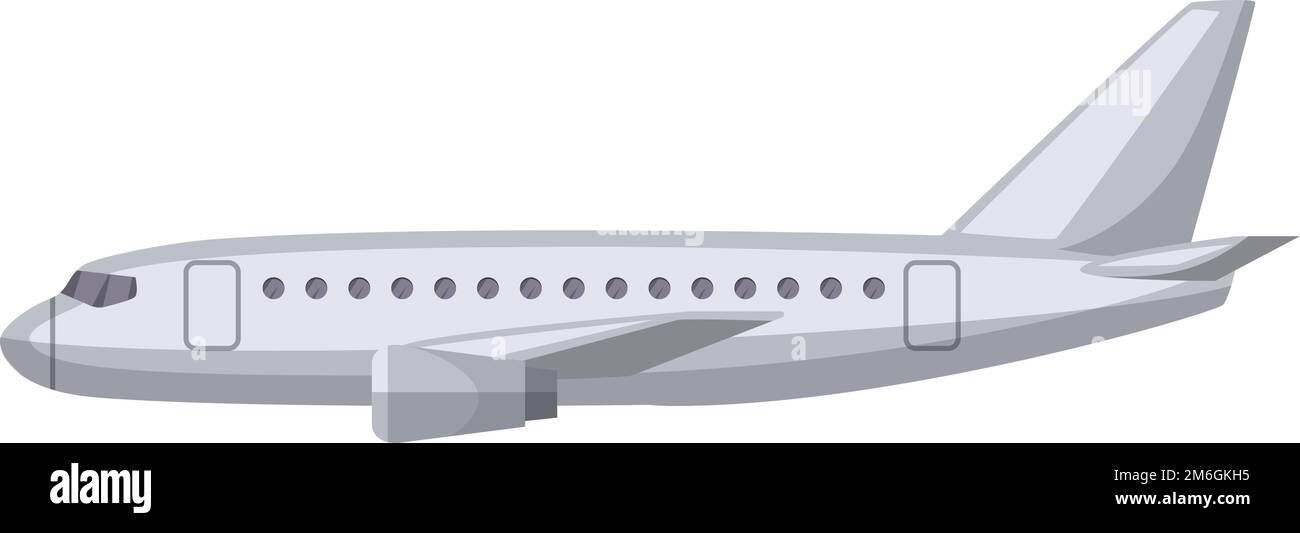 Airplane side view. Cartoon passenger jet icon Stock Vector Image & Art