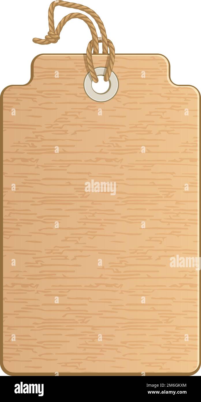 Luggage label mockup. Realistic blank cardboard tag Stock Vector Image