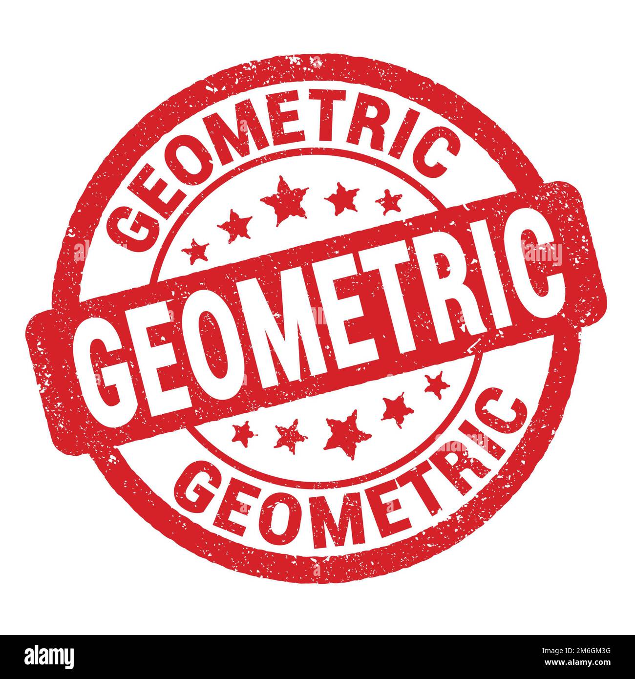 GEOMETRIC text written on red grungy stamp sign Stock Photo - Alamy