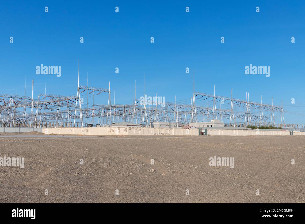 Electric substation on wilderness Stock Photo