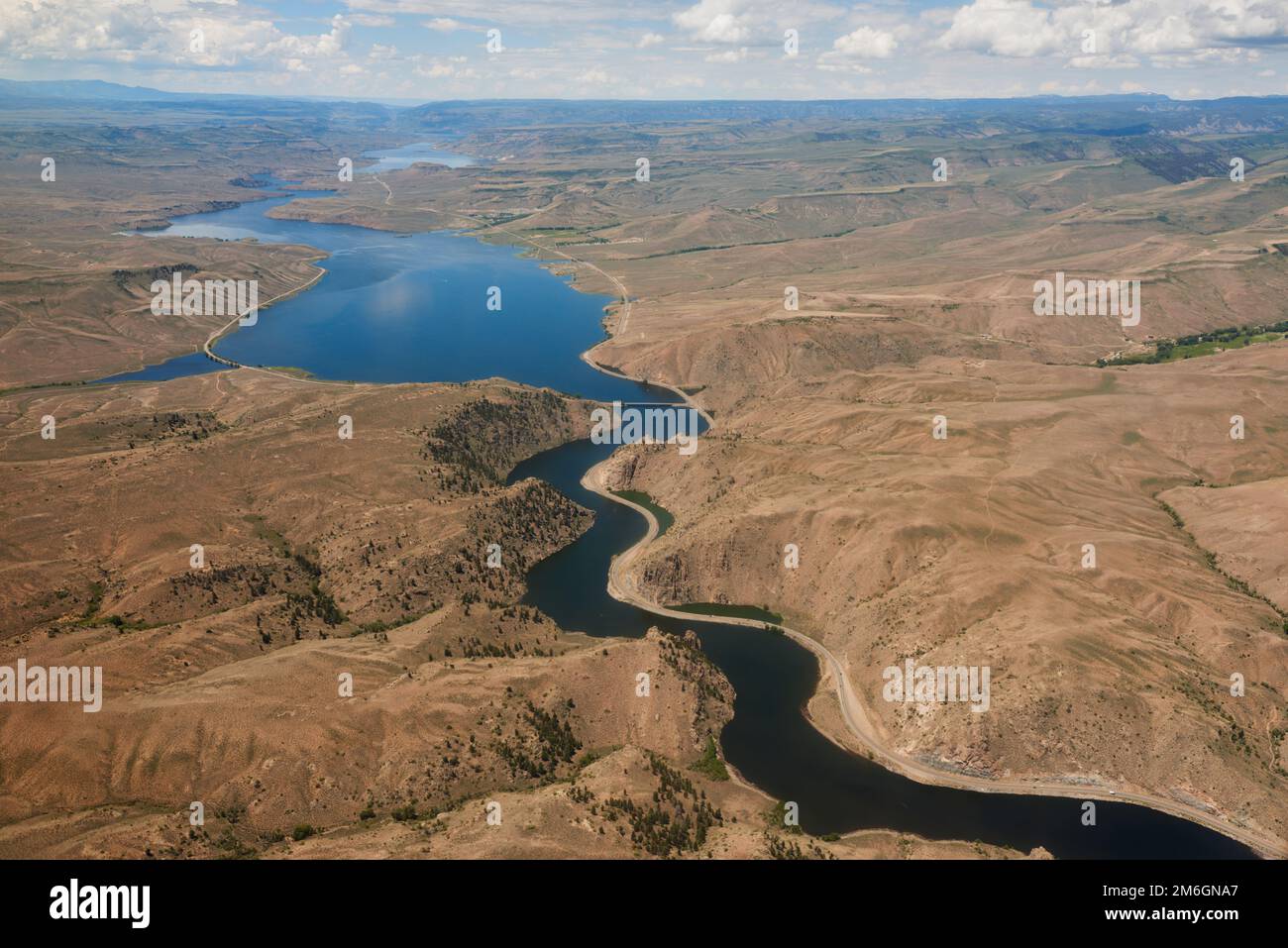 A view of Colorado seen from the air in flight from Crested Butte to Denver in Summer Stock Photo