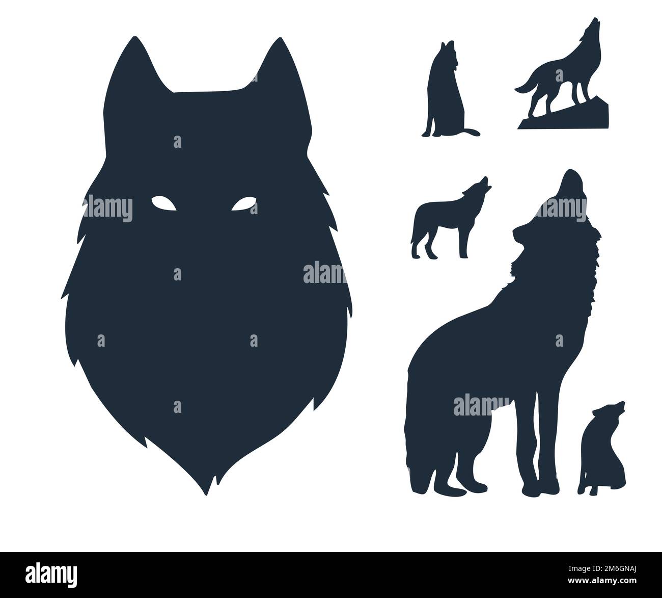 Howling wolf silhouette hires stock photography and images Alamy