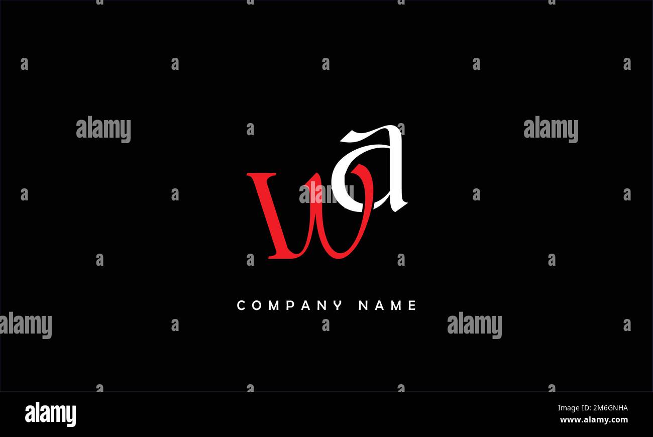 WA, AW Abstract Letters Logo Monogram Stock Vector