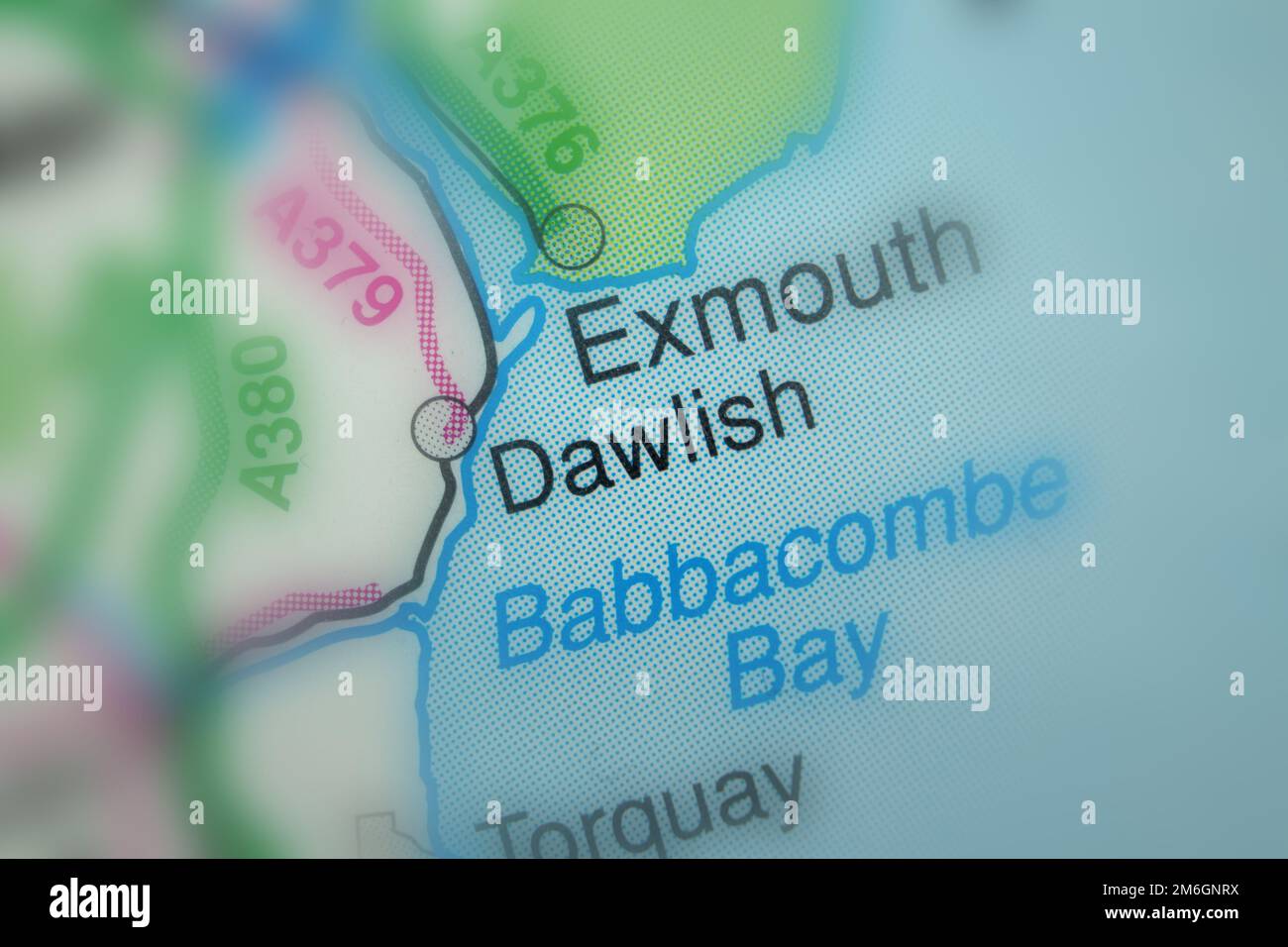 Dawlish, United Kingdom atlas map town name - tilt-shift Stock Photo ...