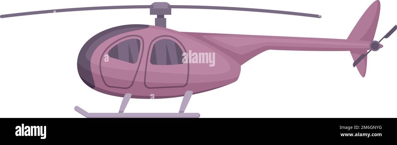 Flying helicopter cartoon icon. Rotor aircraft vehicle Stock Vector