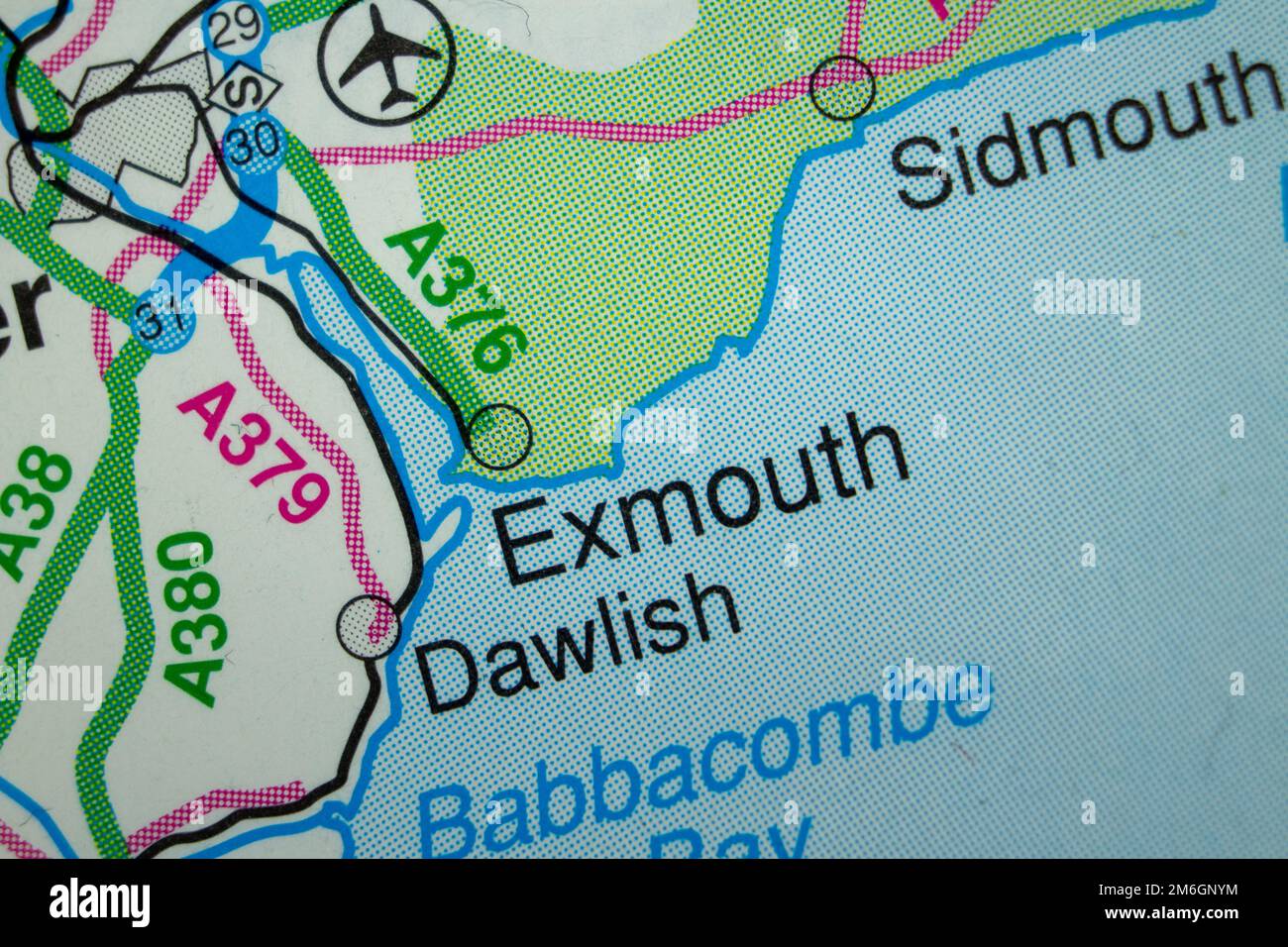 Exmouth, United Kingdom atlas map town name Stock Photo Alamy