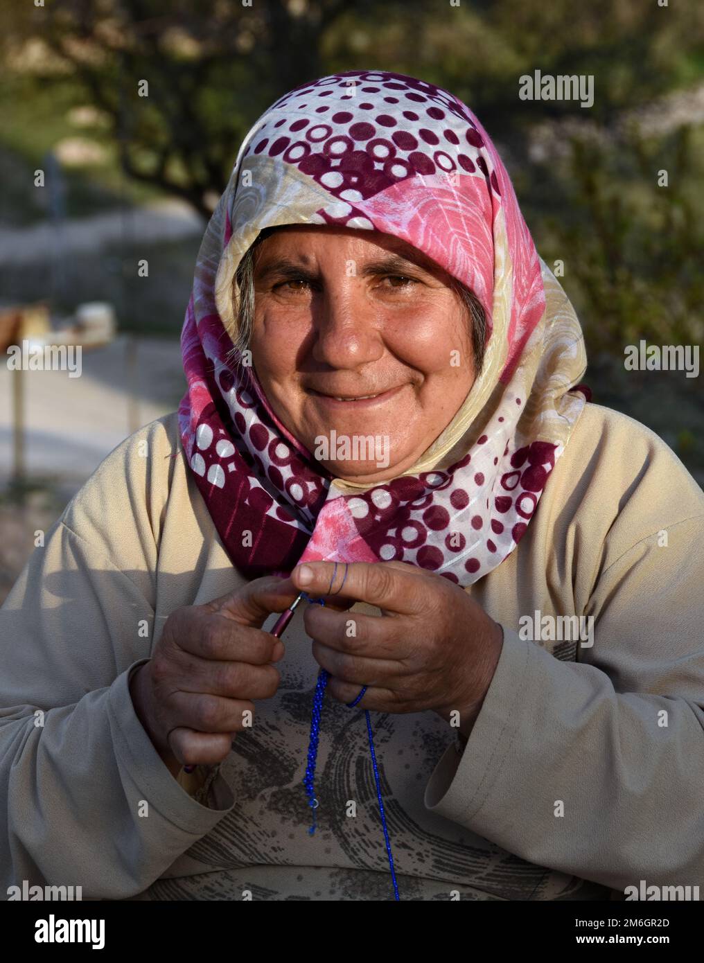 Faces of Turkey: Mature Women in Traditional Head Scarf Stock Photo