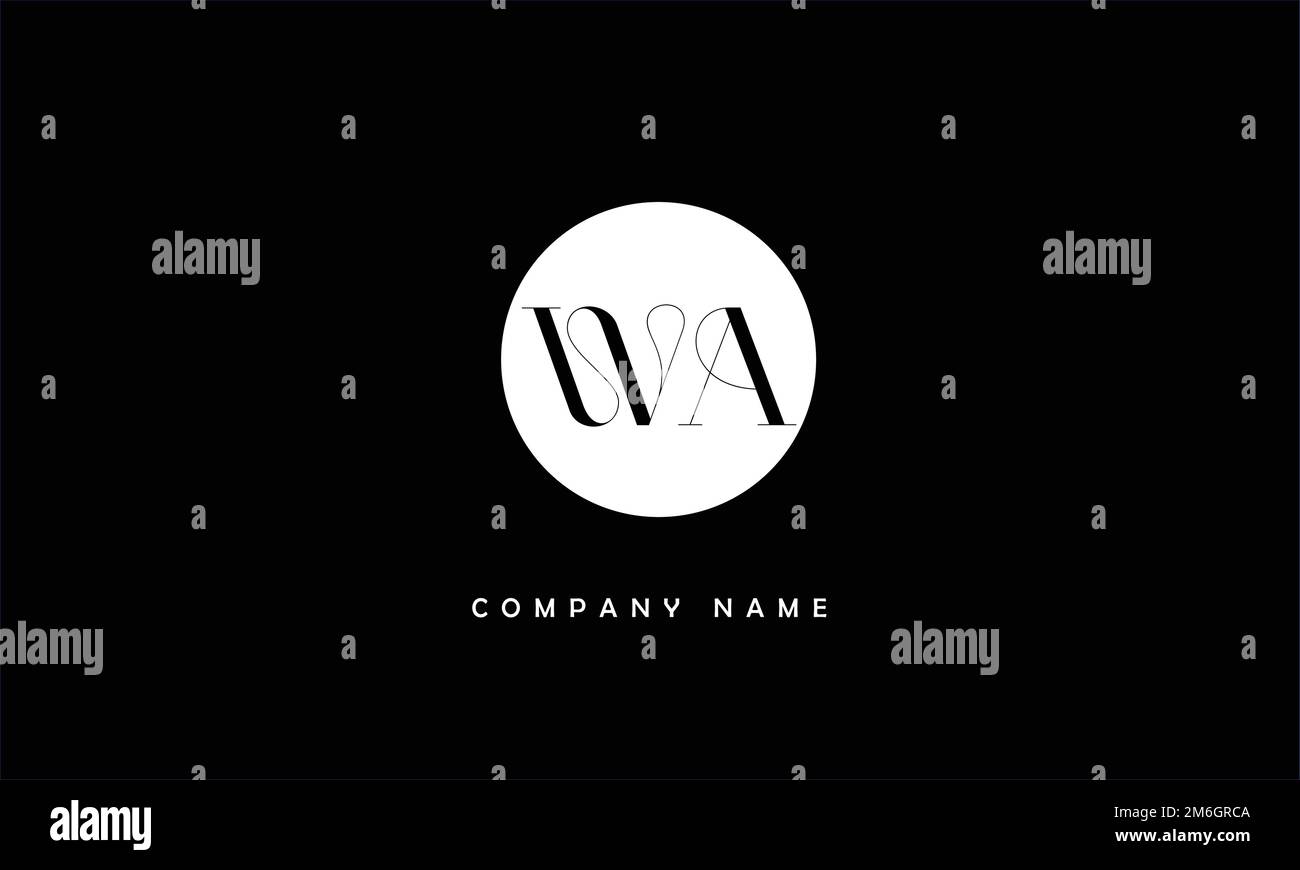 WA, AW Abstract Letters Logo Monogram Stock Vector