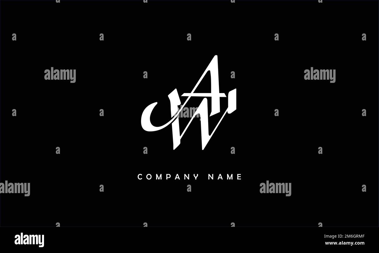 WA, AW Abstract Letters Logo Monogram Stock Vector