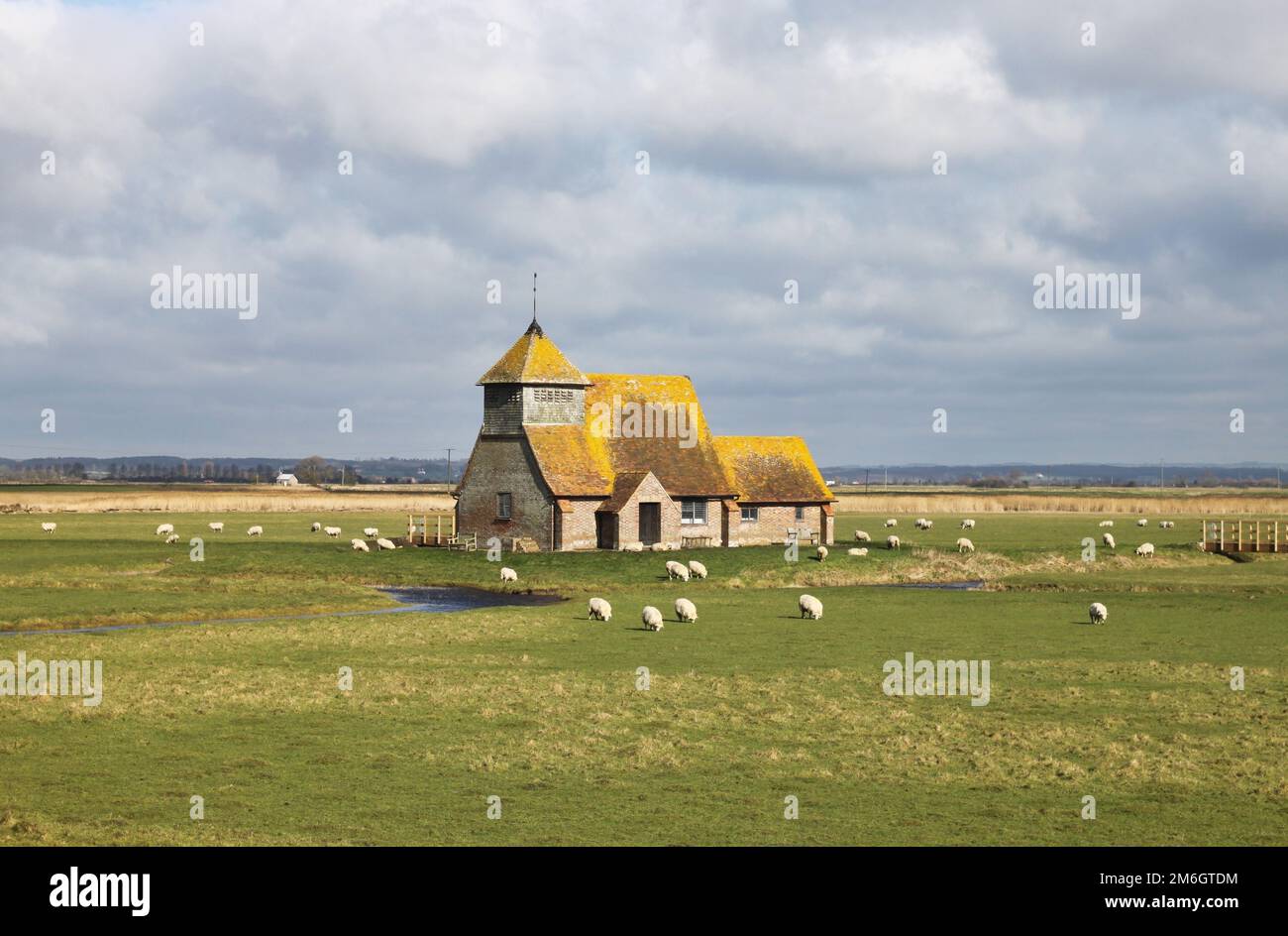 Fairfield Church on Romney Marsh, Kent, UK Stock Photo