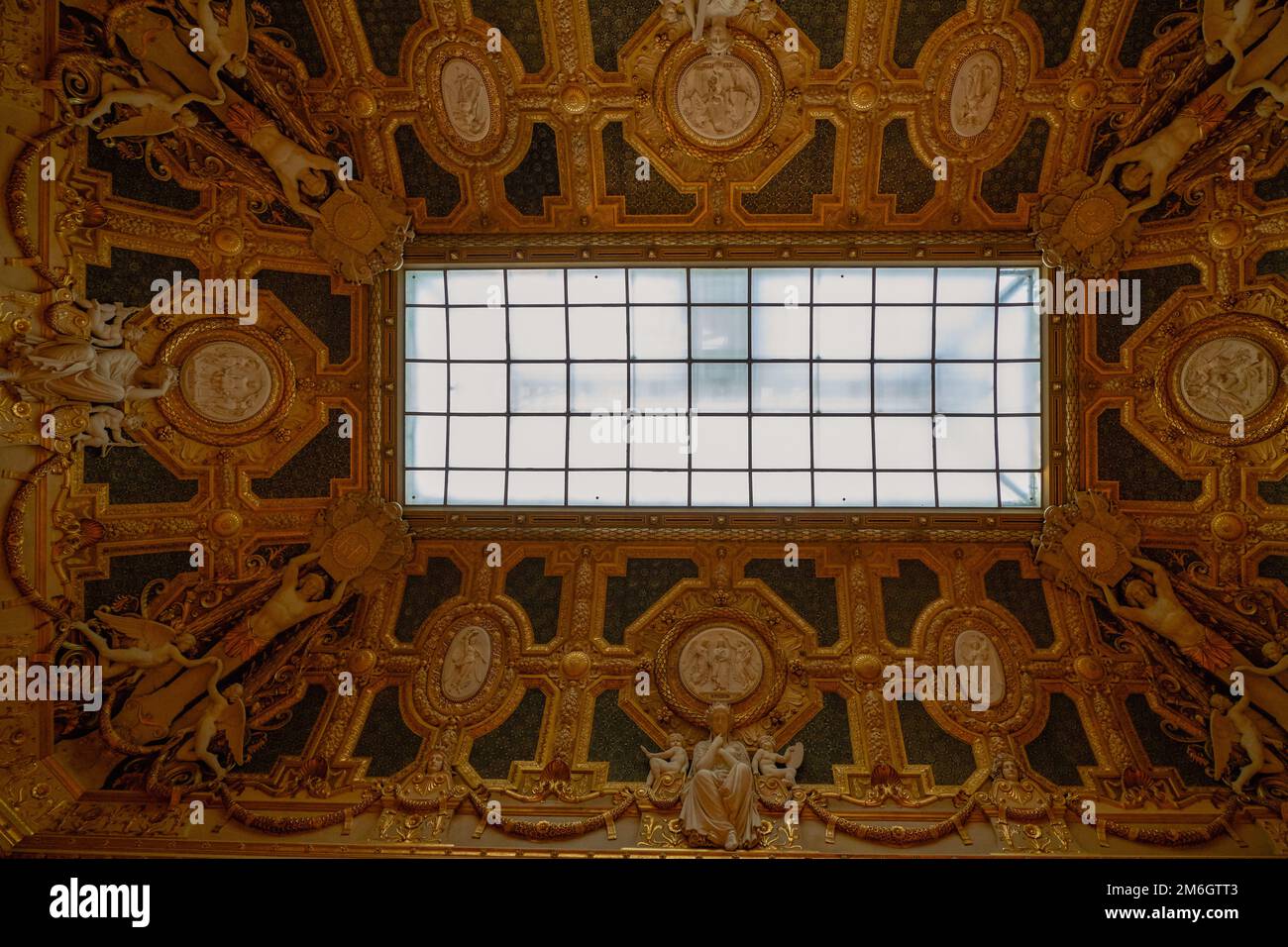 Beautiful Baroque Ceiling of the Louvre Paris, France Stock Photo Alamy