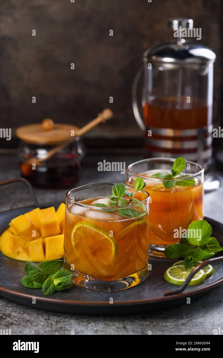 Mango Iced Tea Stock Photo Alamy