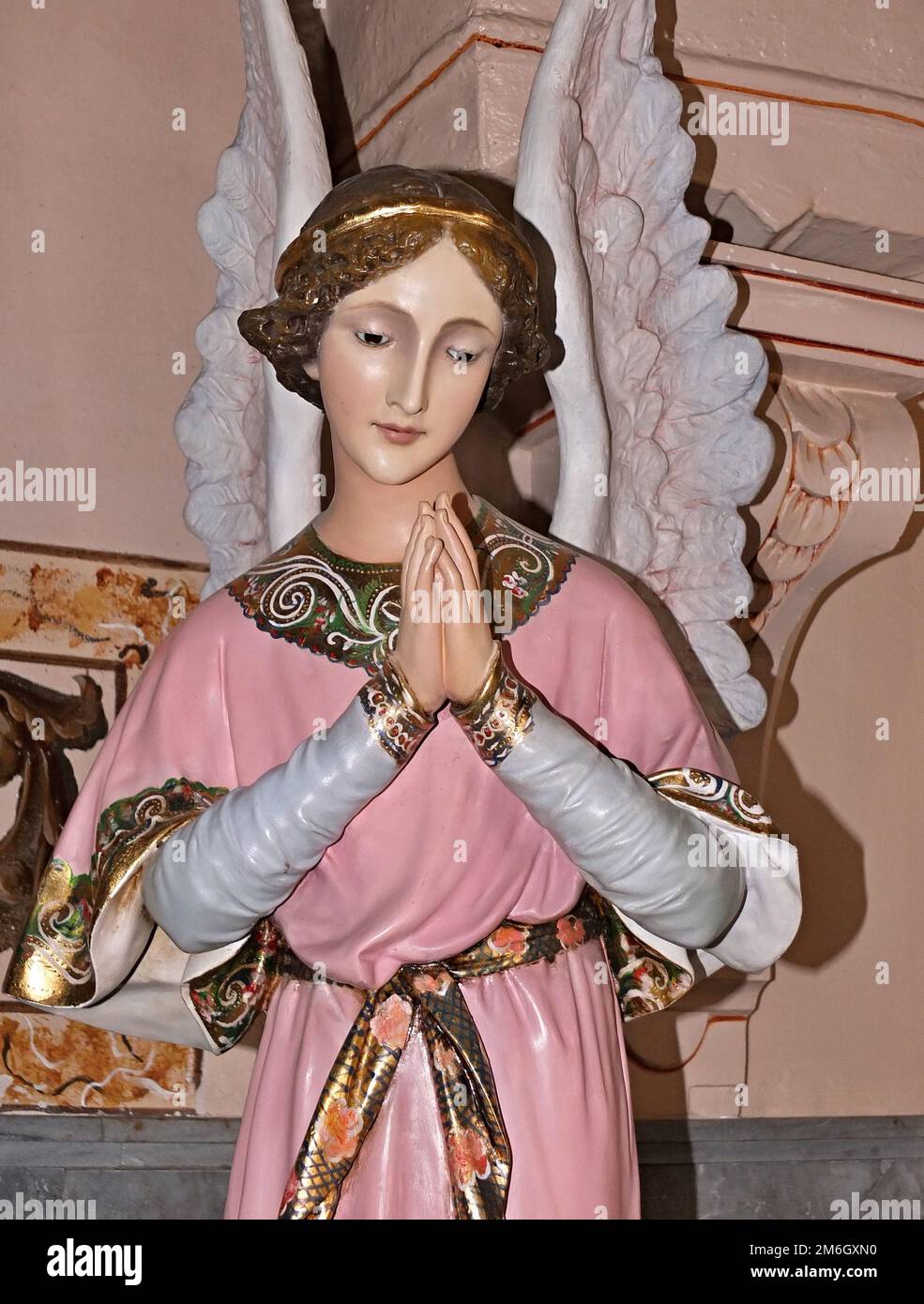 Praying angel statue Stock Photo Alamy