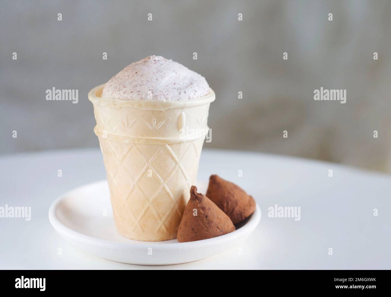 Creamy ice cream with chocolate chips Stock Photo Alamy
