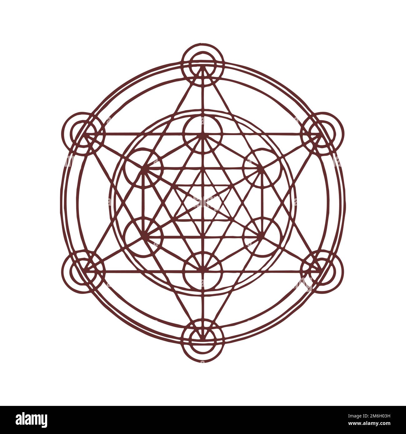 Cube of Metatron Sacred geometry. Overlapping circles grid, GEOMETRY