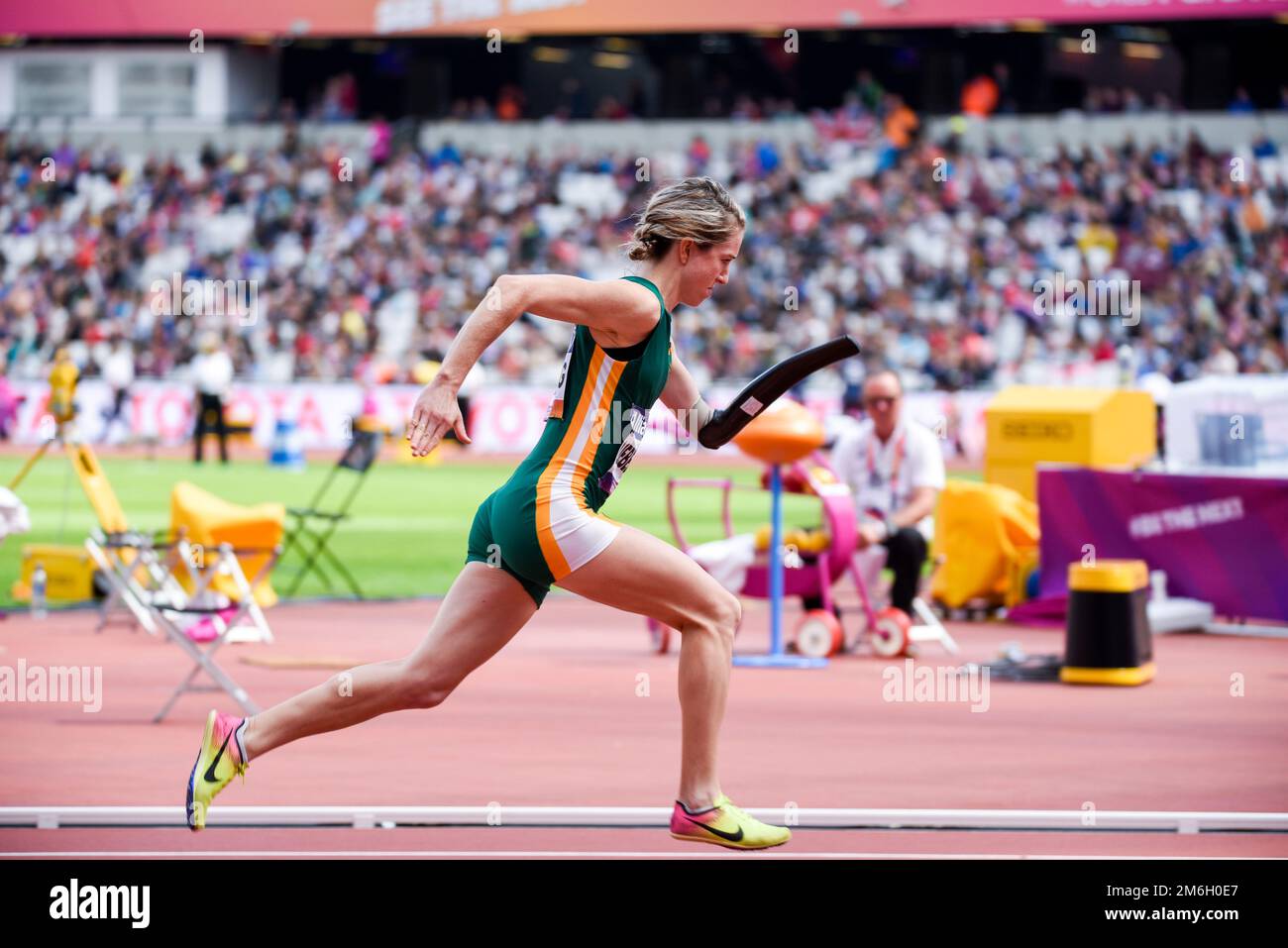 Anrune Liebenberg of South Africa competing in the T47 400m final in