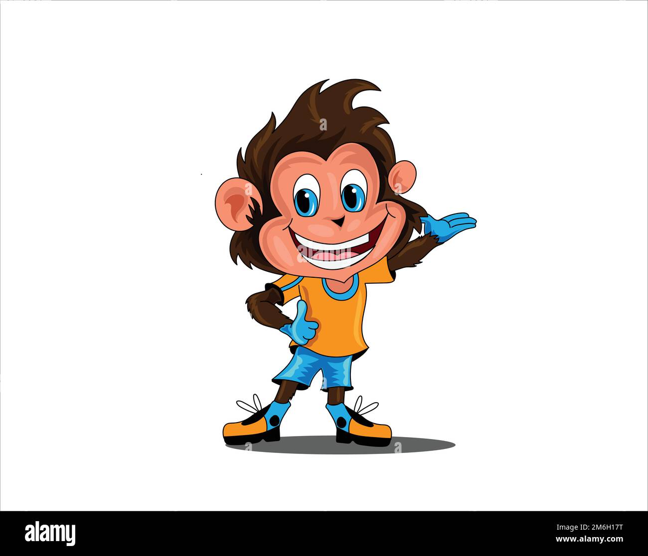 Cute monkey mascot cartoon vector illustration Stock Vector