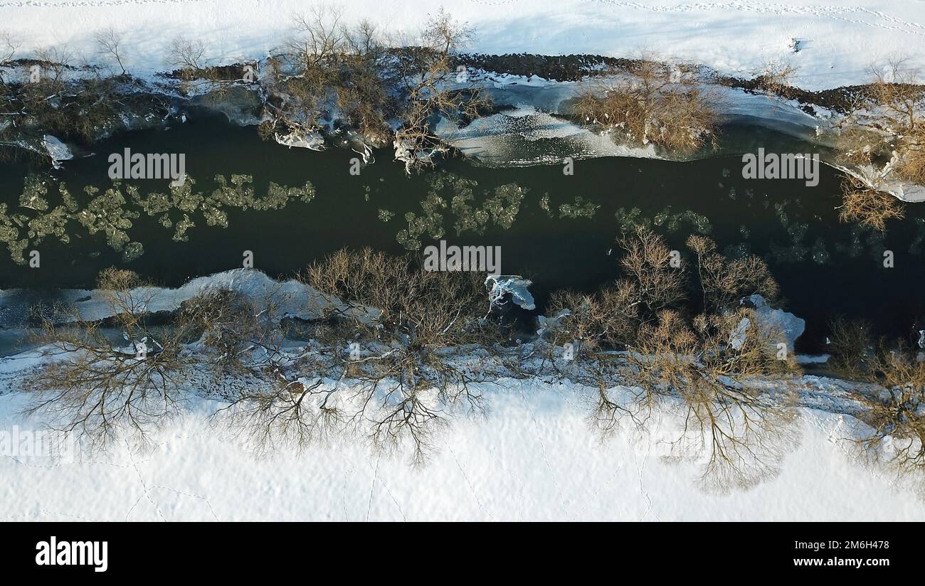 Aerial frozen river hi-res stock photography and images - Alamy