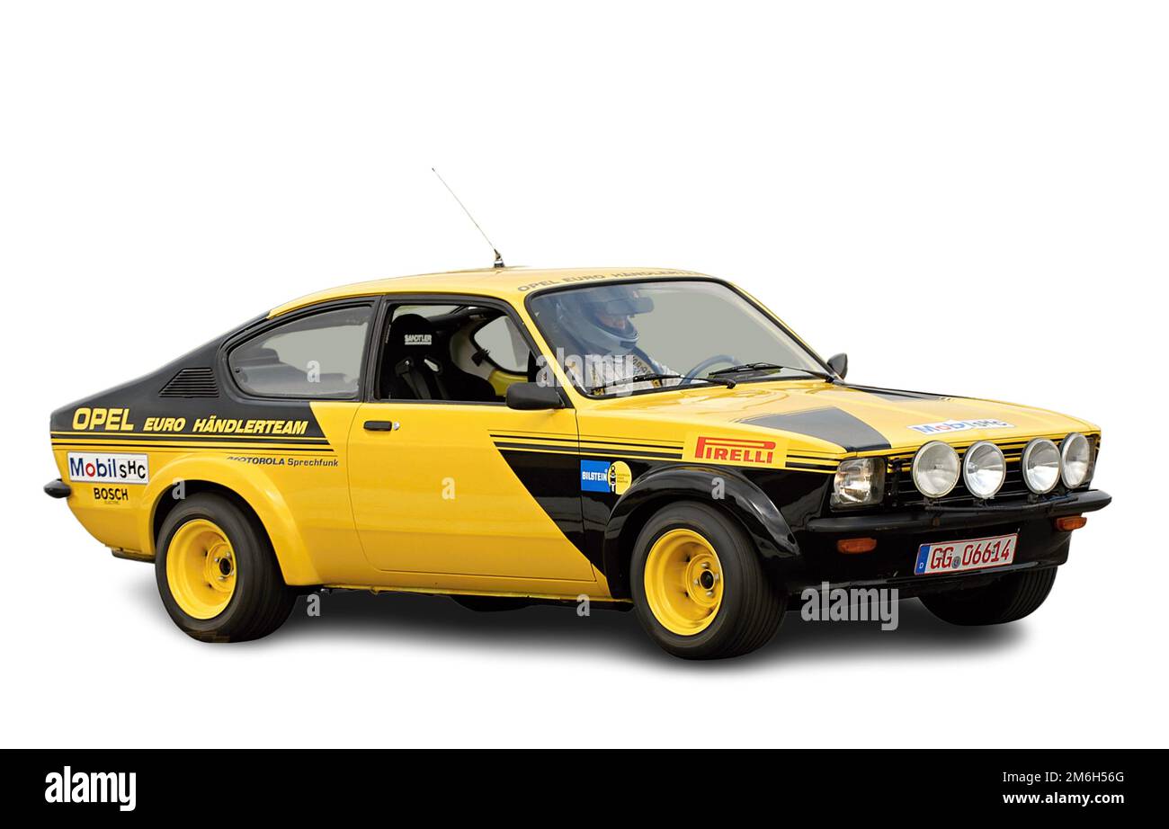 Yellow Opel Kadett C - Rally version Stock Photo