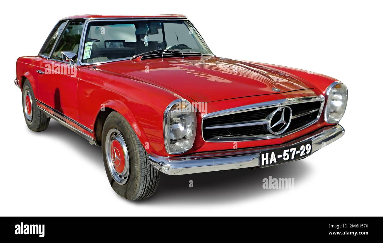 Red Mercedes 190 SL - classic Roadster Stock Photo