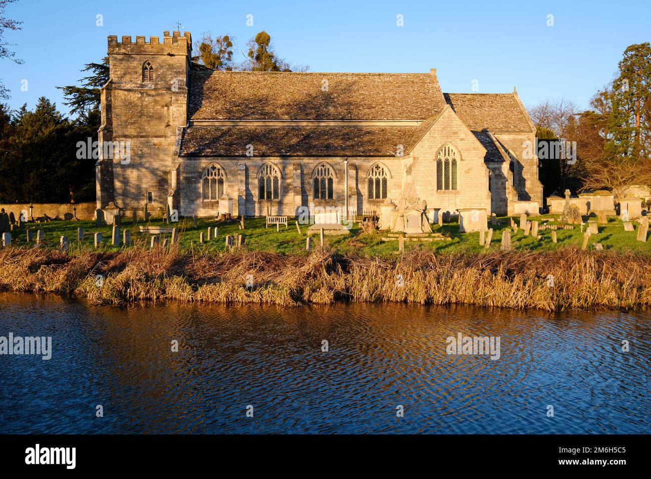 St Cyr's Church by the Stroudwater Navigation canal in Stonehouse, Gloucestershire Stock Photo
