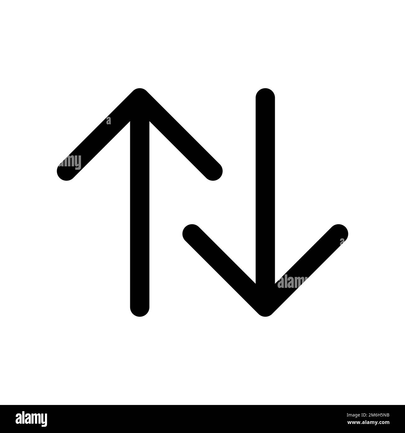 Swap vertical arrow icon line isolated on white background. Black flat thin icon on modern outline style. Linear symbol and editable stroke. Simple an Stock Vector