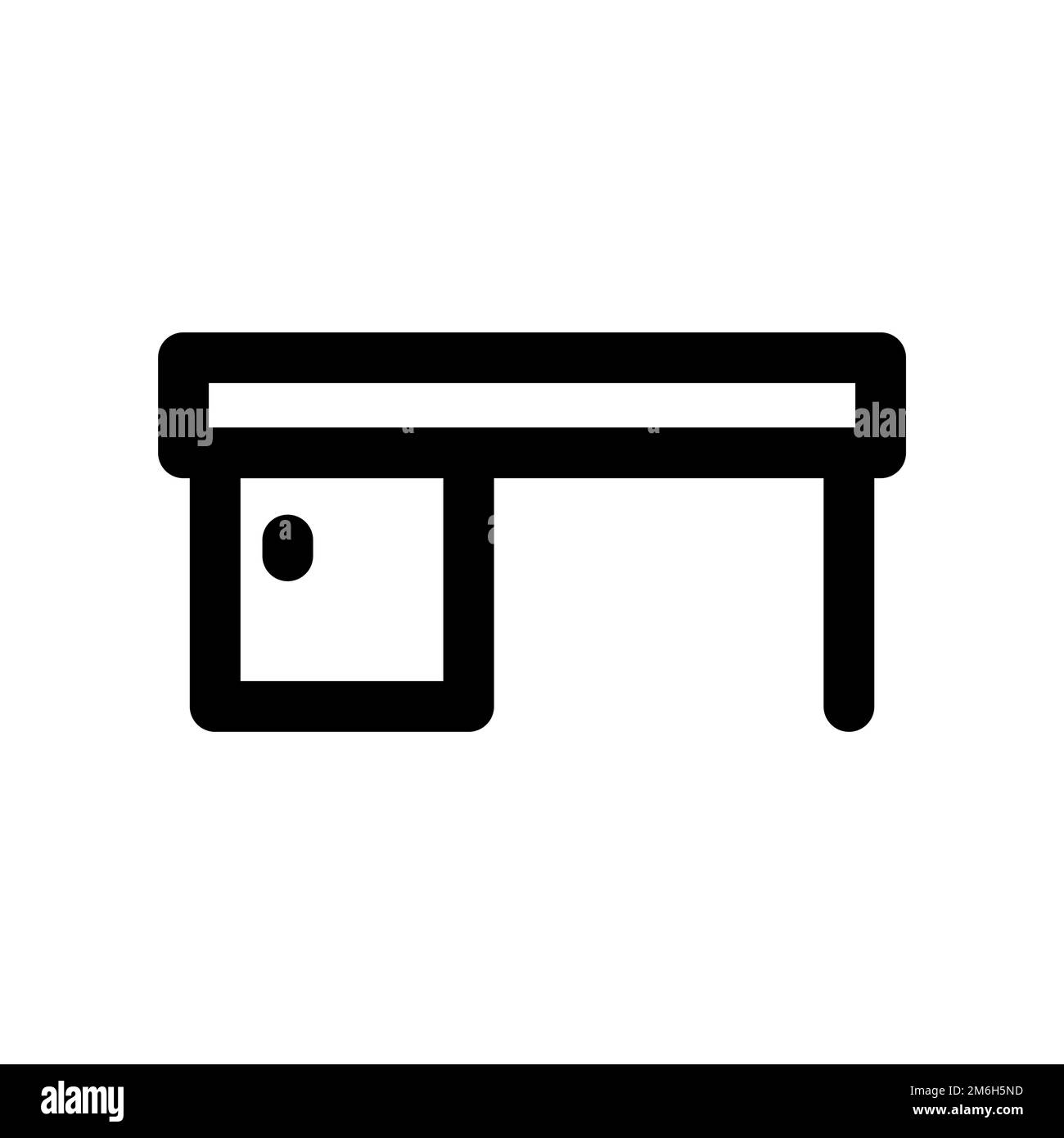 Table icon line isolated on white background. Black flat thin icon on ...