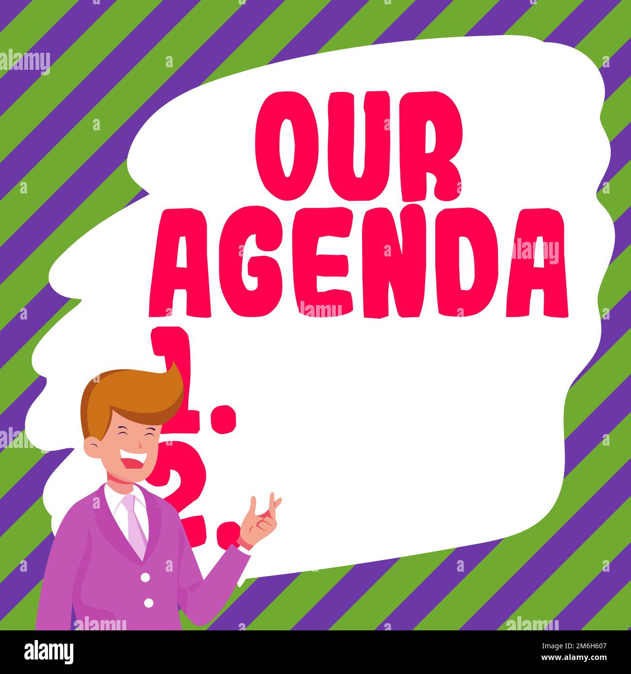 Hand writing sign Our Agenda. Word Written on Personal schedule ...