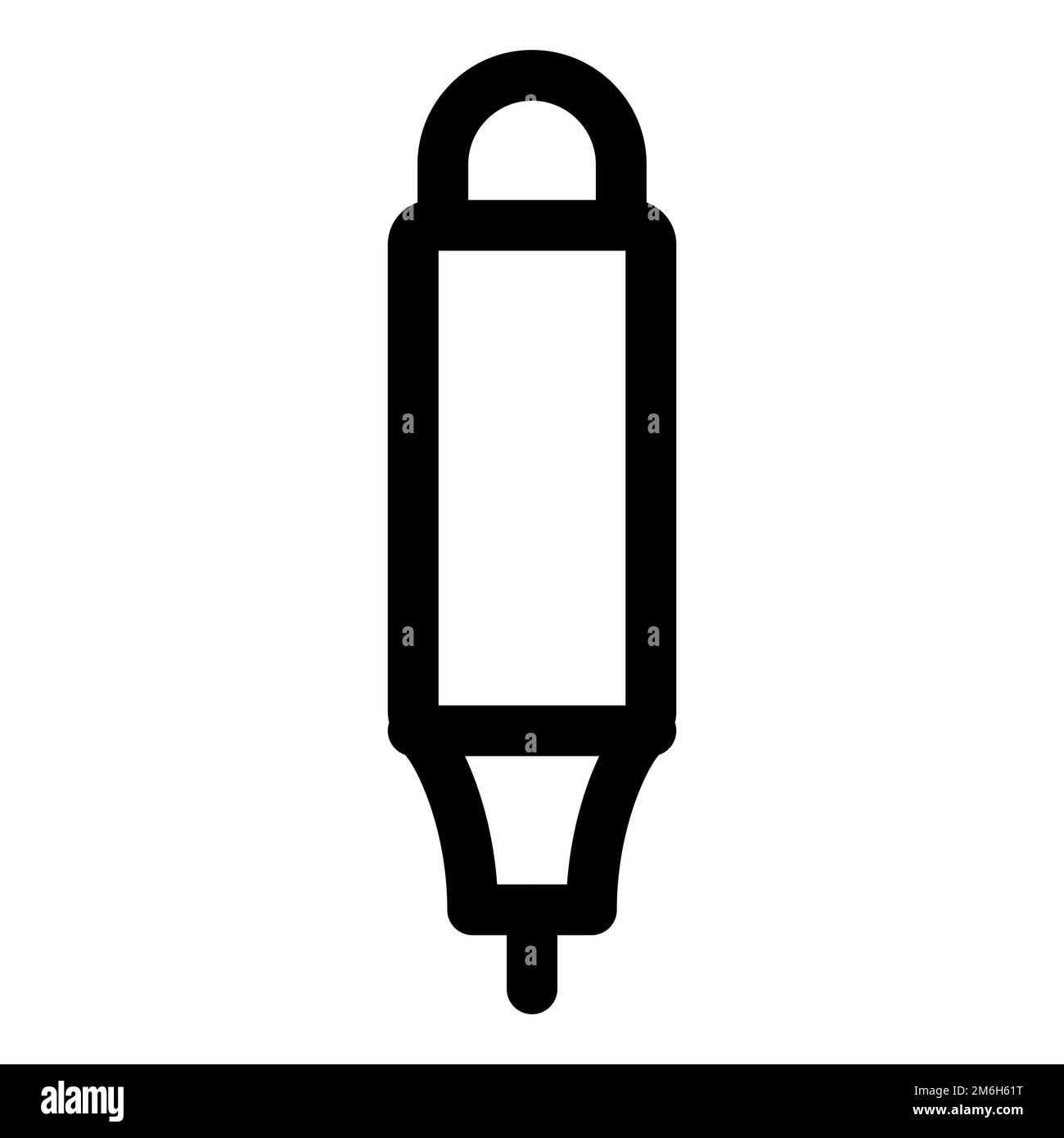 Marker icon line isolated on white background. Black flat thin icon on ...