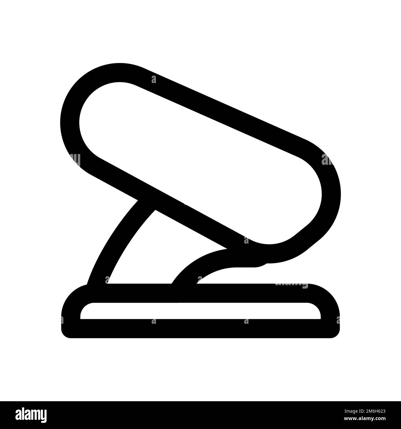 Hole puncher icon line isolated on white background. Black flat thin ...
