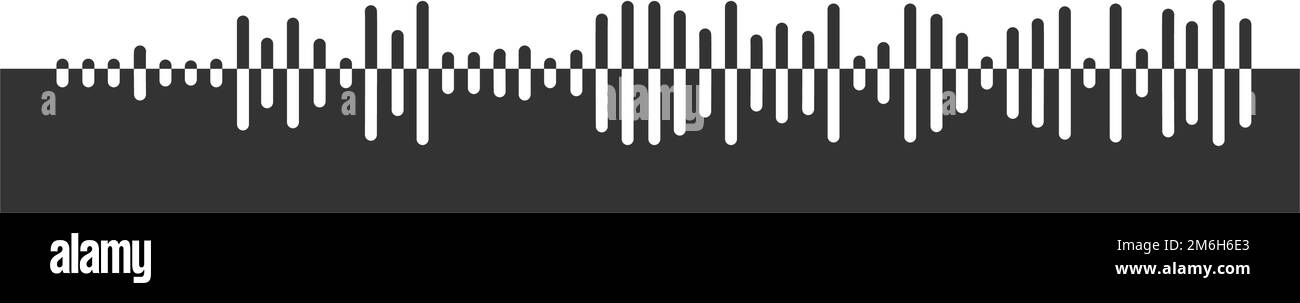 Sound wave icon. Pulse pictogram. Signal sign. Voice message, audio file symbol. Messenger, radio, podcast mobile app, media player graphic element isolated on white background.. Vector illustration Stock Vector
