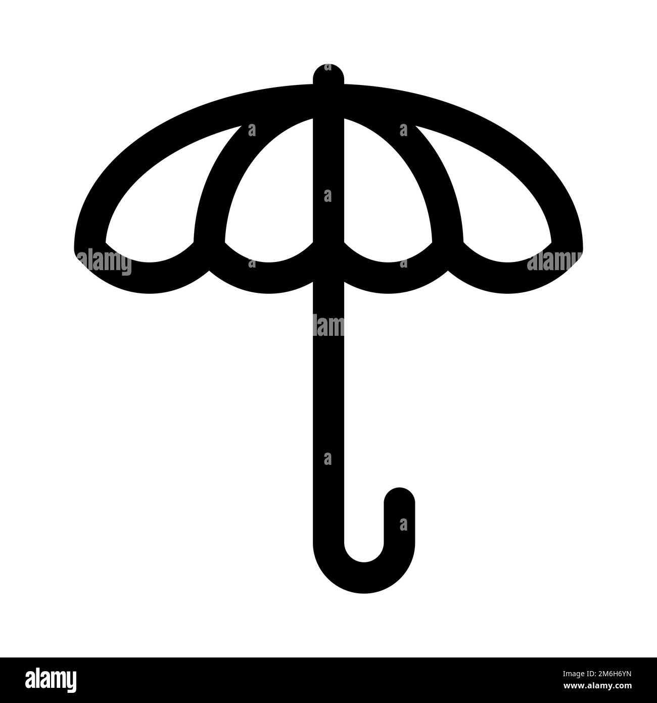 Umbrella icon line isolated on white background. Black flat thin icon ...