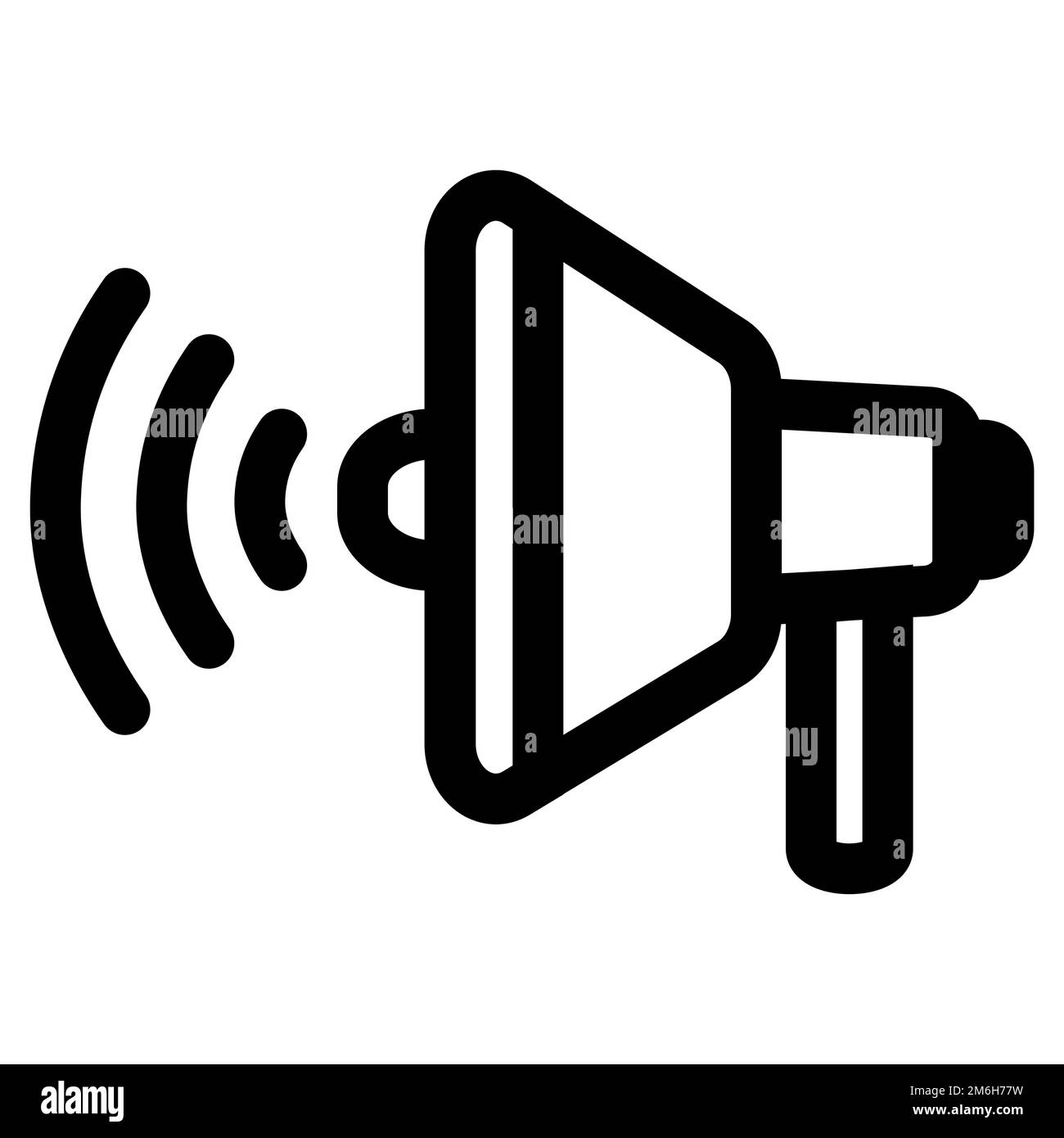 Marketing megaphone icon line isolated on white background. Black flat ...