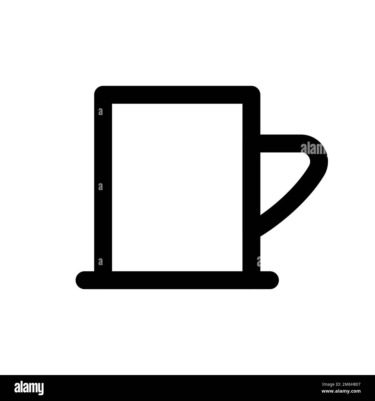 Cup icon line isolated on white background. Black flat thin icon on ...