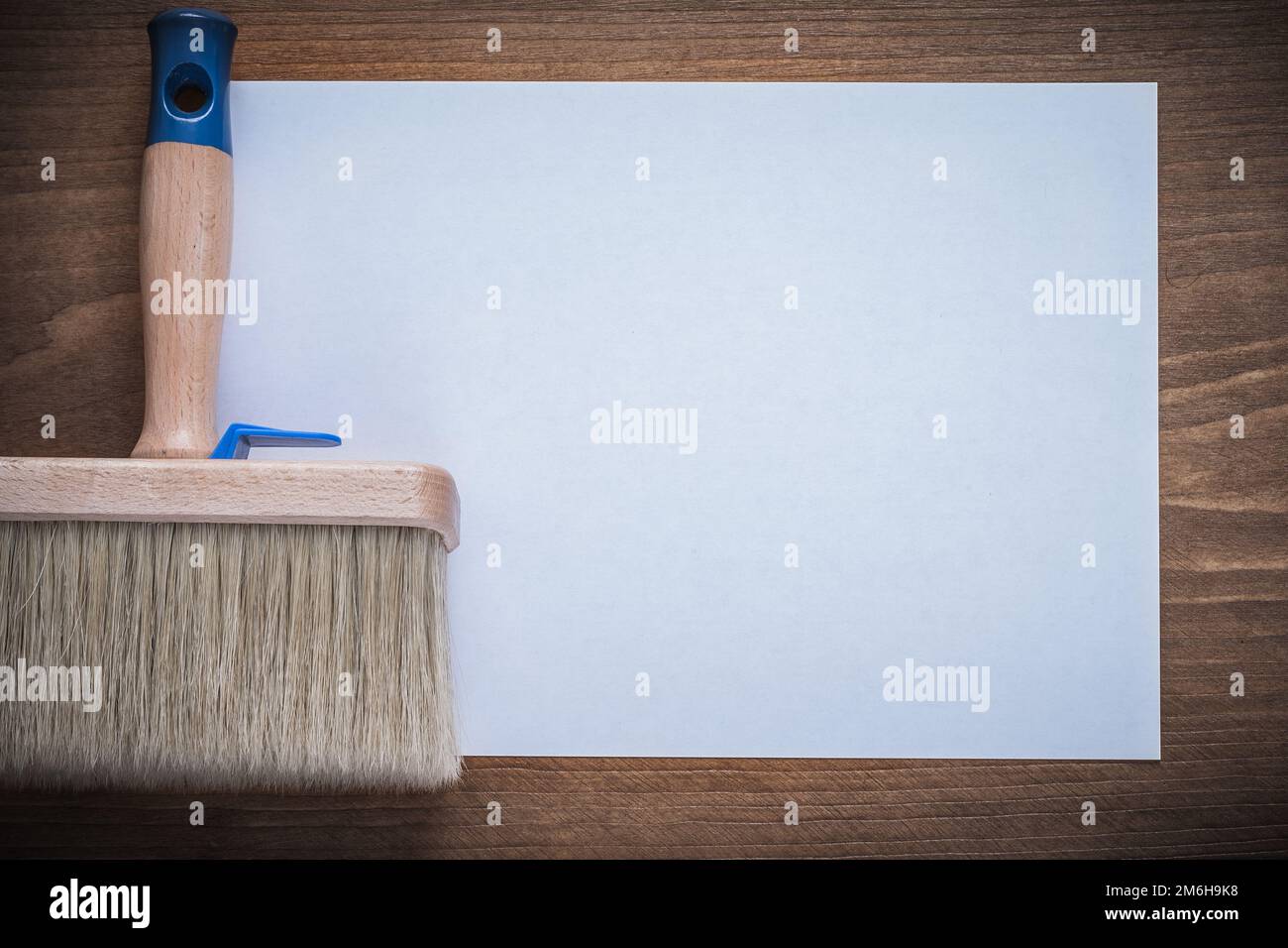 Set of clean sheet of paper and paintbrush construction concept Stock Photo Alamy