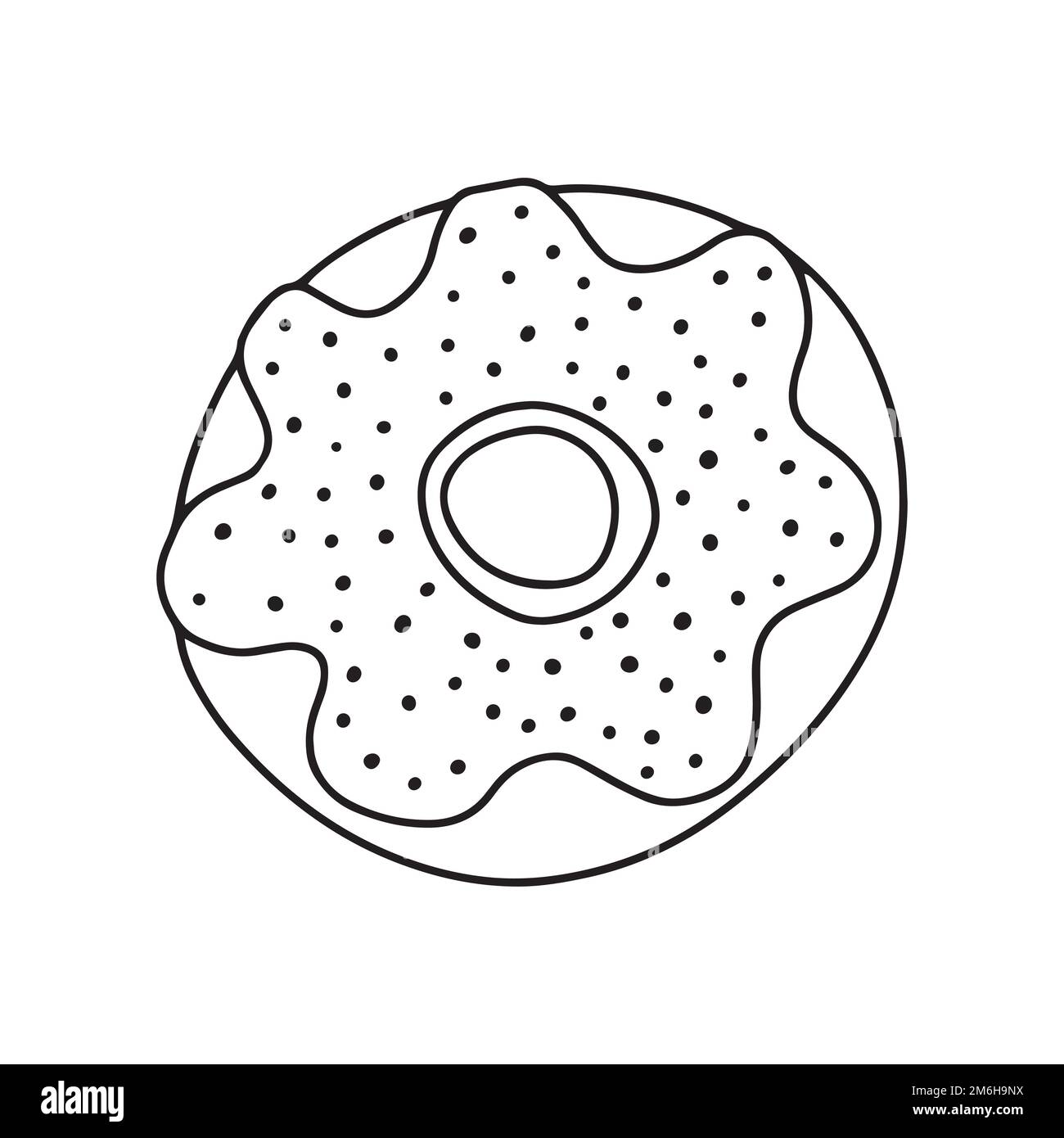 Hand drawn doodle donut Stock Vector