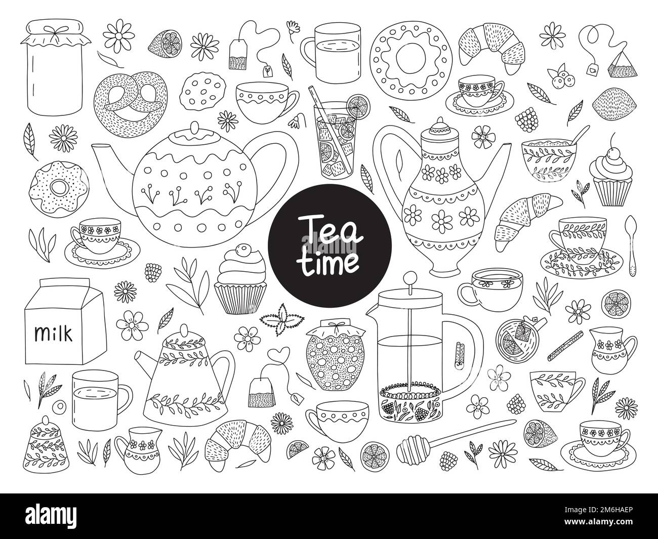 Vector tea ceremony hand drawn set Stock Vector Image & Art Alamy