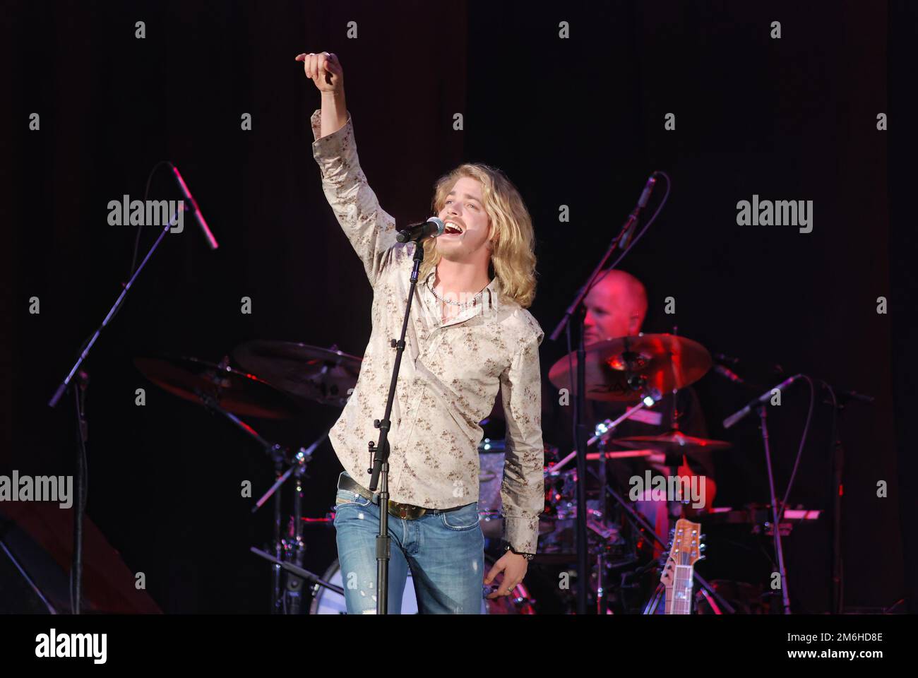 Country music star Bucky Covington performing before a live audience at