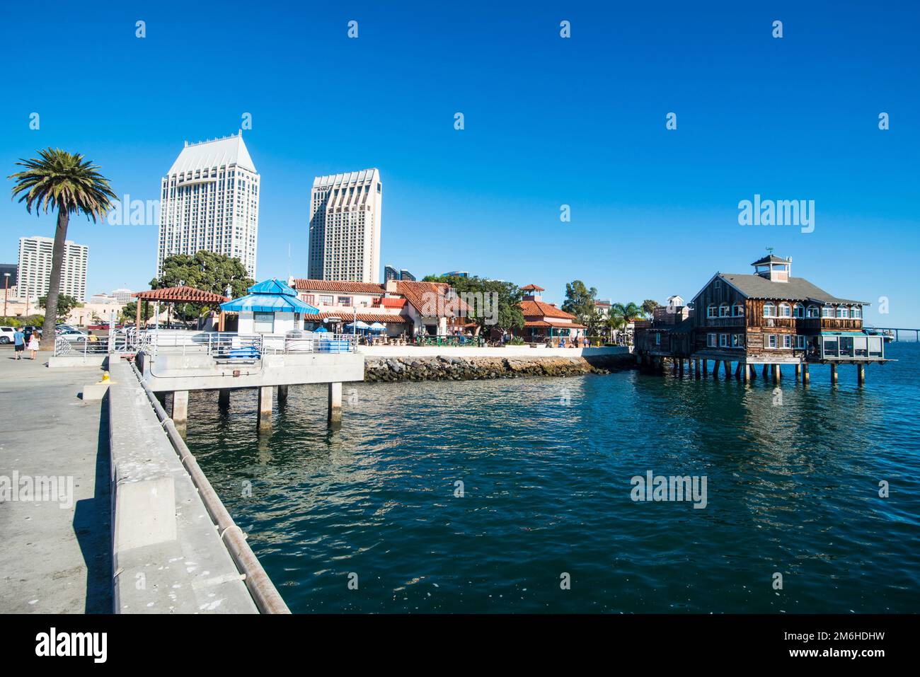 Overlook over Tuna harbor dockside market, San Diego, California, USA