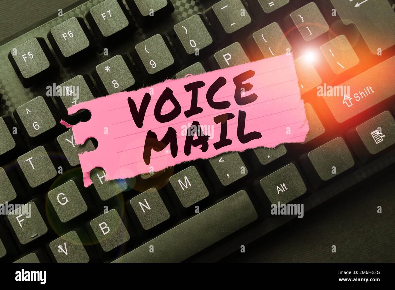 Hand writing sign Voice Mail. Word Written on Electronic system that