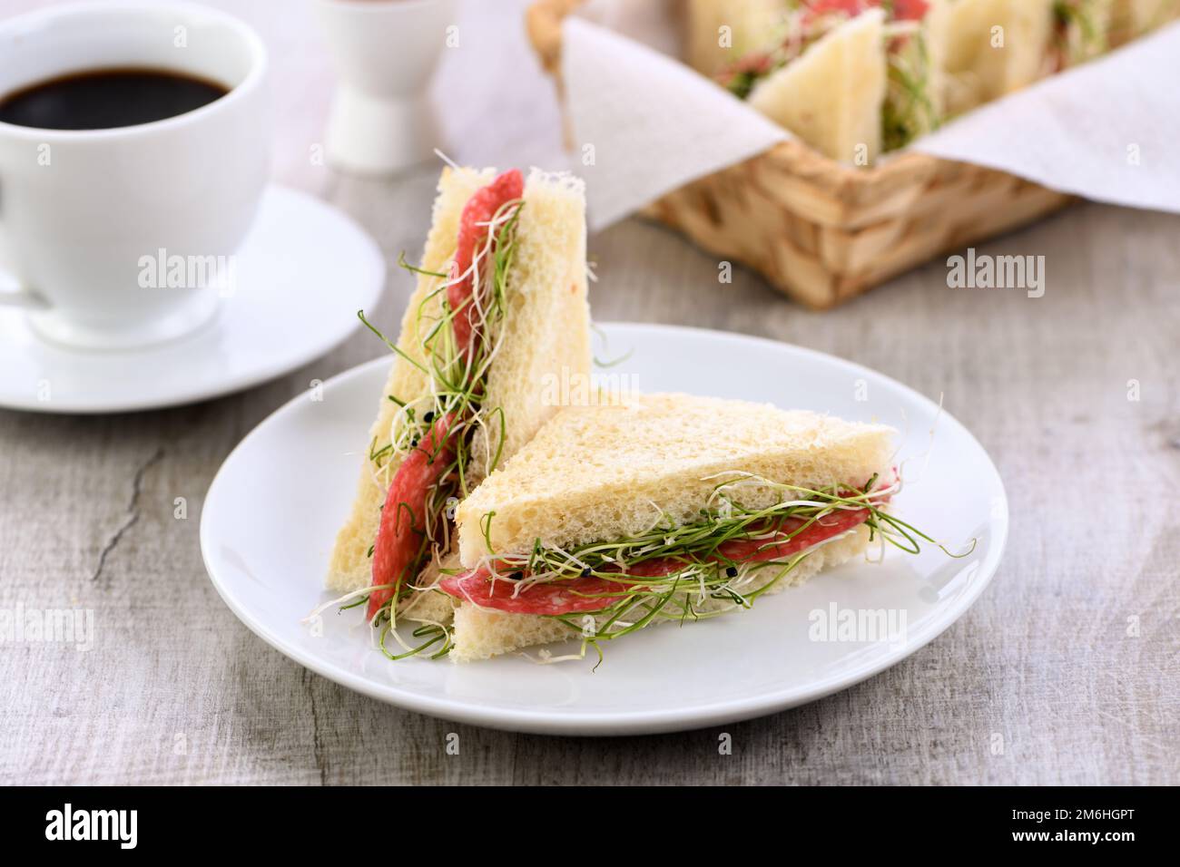 Microgreens sprouts sandwichhealthy food Stock Photo Alamy
