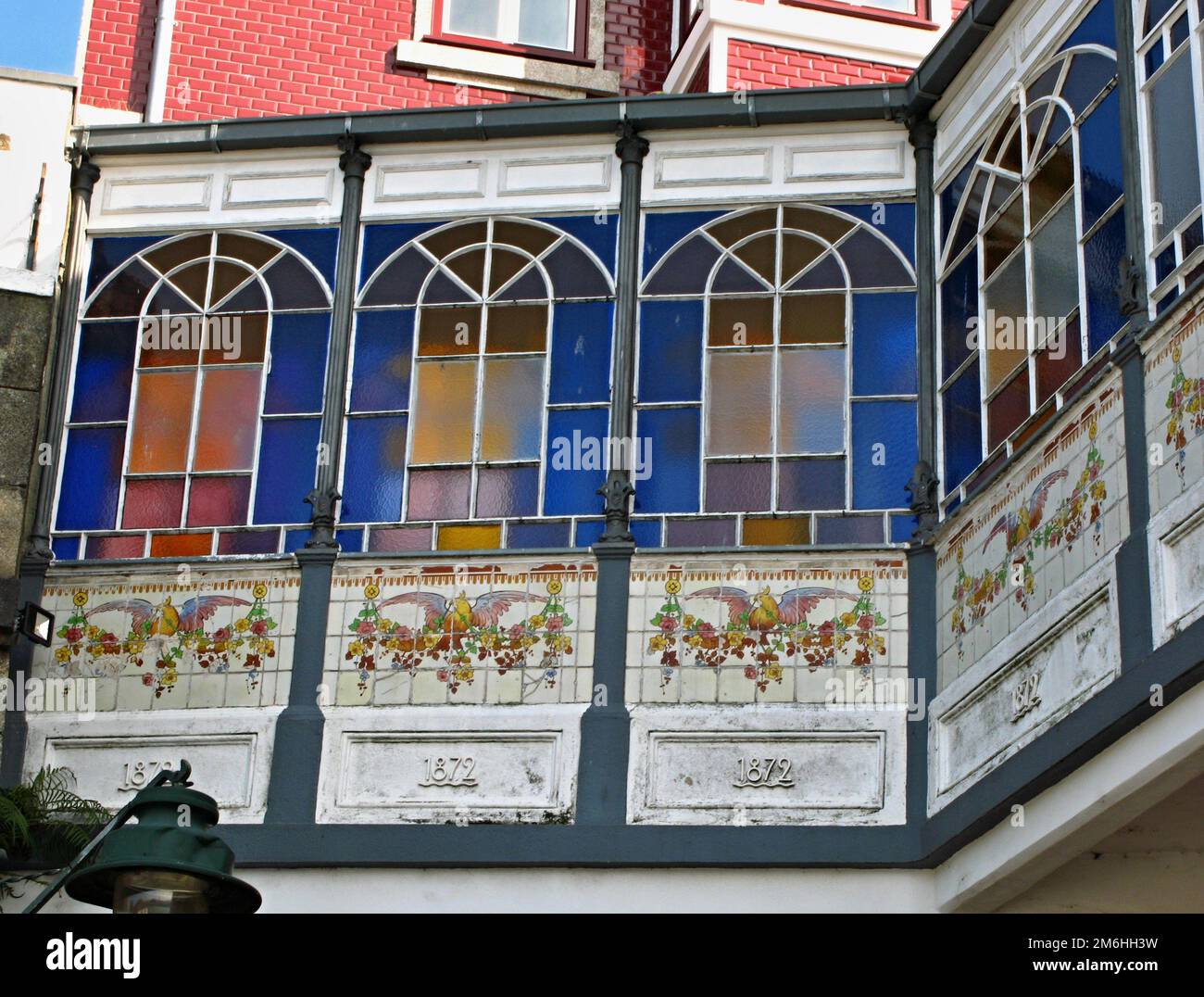 Traditional transition between 2 buildings in Porto Portugal Stock