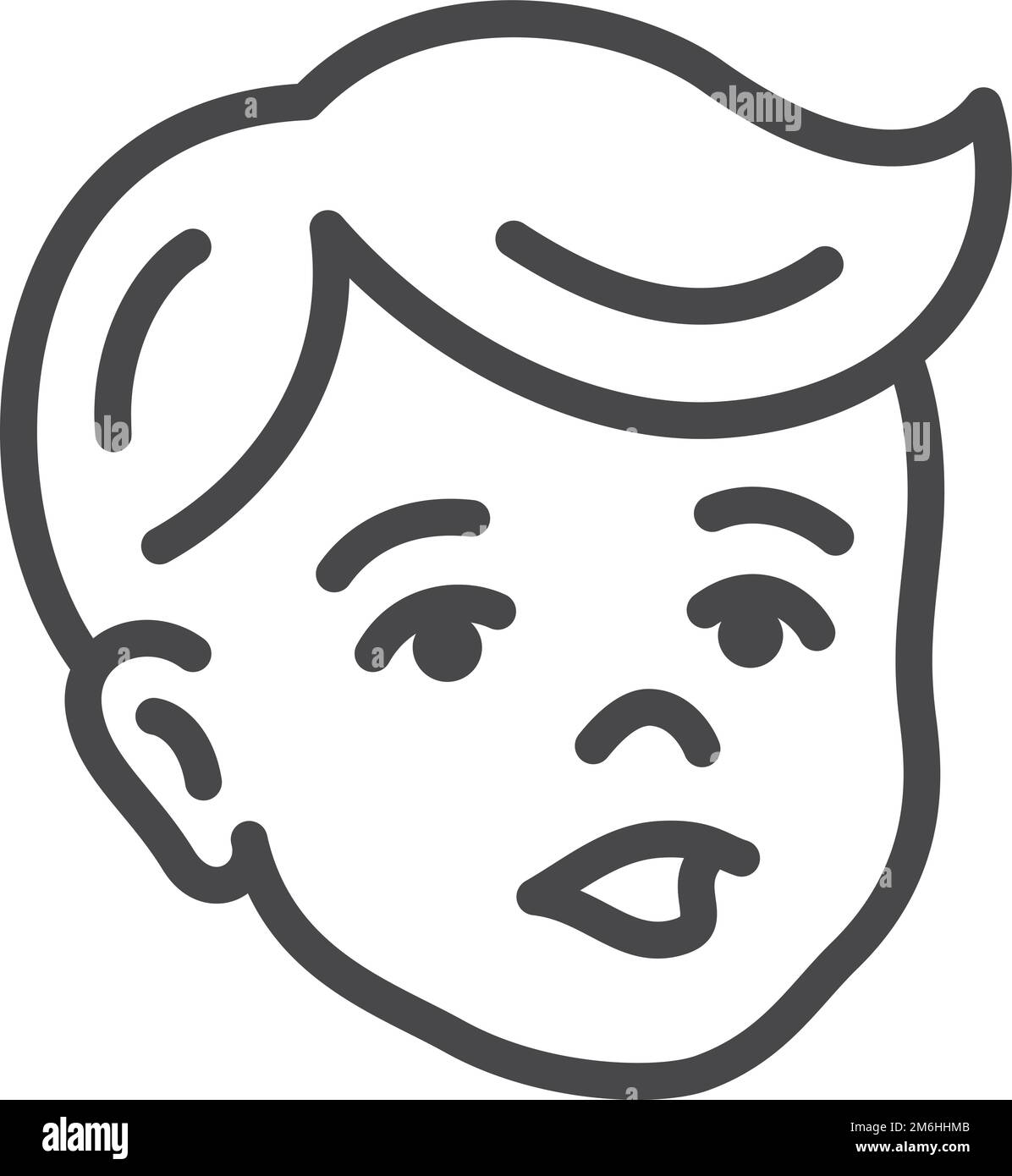 Baby face icon. Little kid head line symbol Stock Vector