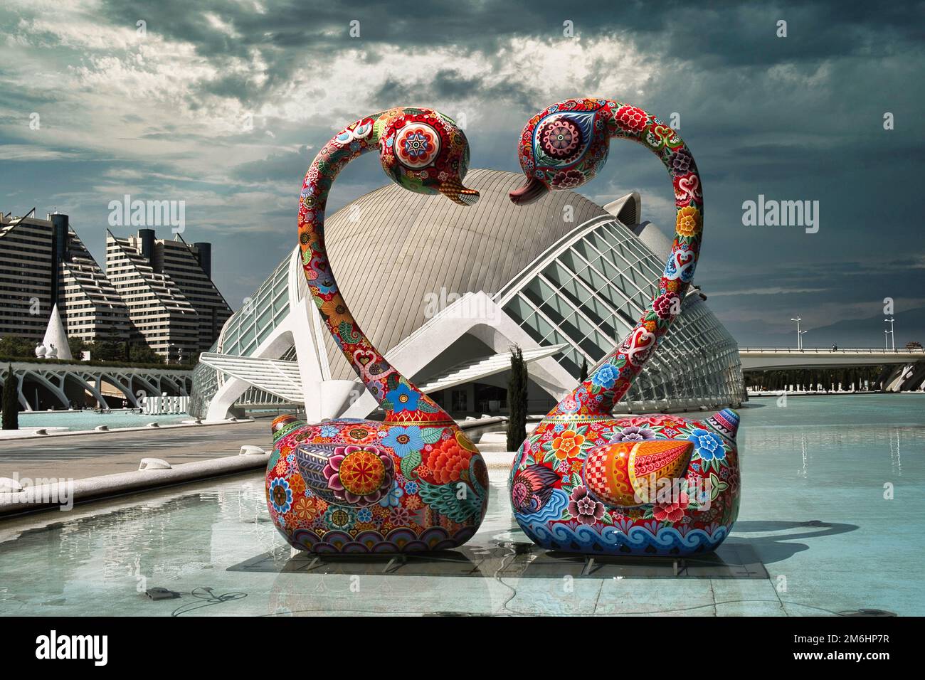 Colorful modern art in the Ciudad de les Arts in Valencia - Spain Stock Photo